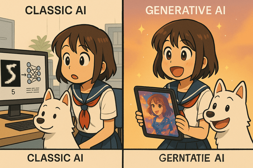 Classical AI vs Generative AI comparison