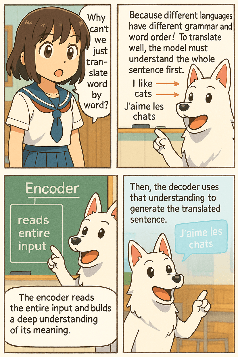 Encoder-Decoder transformer architecture