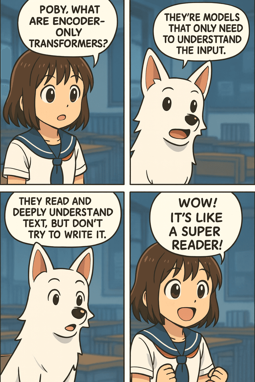 Encoder-only transformer architecture